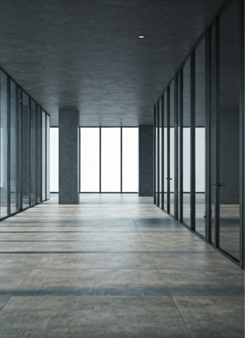Contemporary architectural entryway with engineered timber flooring